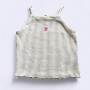 7/$20 h&m ribbed cropped tank strawberry embroidered